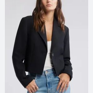 NWOT- Open Edit The Icon Black Cropped Blazer- L